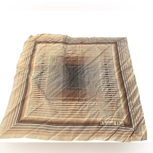 Dior Beige and Black Geometric Scarf - Picture 1 of 6